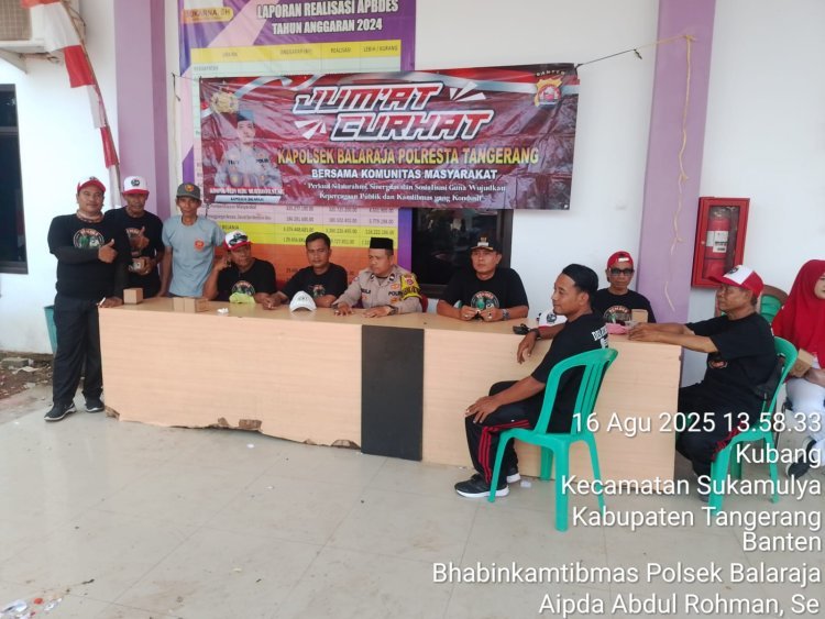Bhabinkamtibmas Polsek Balaraja Polresta Tangerang Giat Jum'at Curhat & Sampaikan Pesan Kamtibmas Kepada Masyarakat Desa Kubang 51