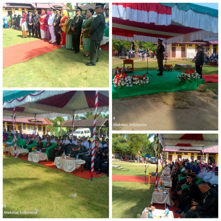 Peringatan HUT ke-80 RI di Kecamatan Suro Makmur, Dandim 0109 Aceh Singkil Bertindak sebagai Inspektur Upacara