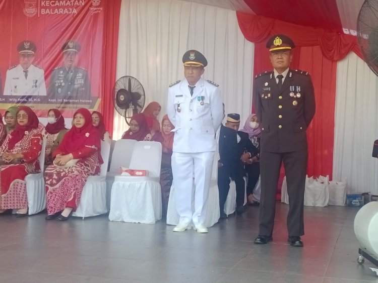 Polsek Balaraja Polresta Tangerang Hadiri Upacara Detik-Detik Proklamasi Kemerdekaan RI ke-80 Tingkat Kecamatan Balaraja Tahun 2025