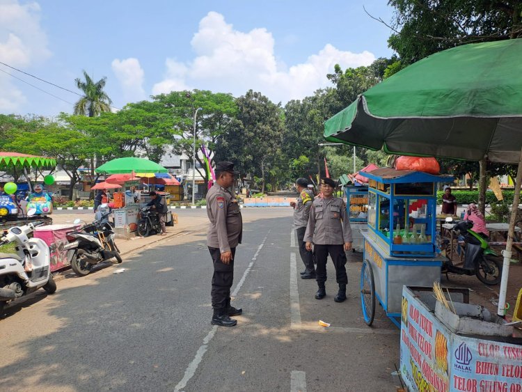Patroli Pusat Keramaian (PUSAKA) di Alun-alun Tigaraksa, Polresta Tangerang Tegakkan Keamanan dan Ketertiban