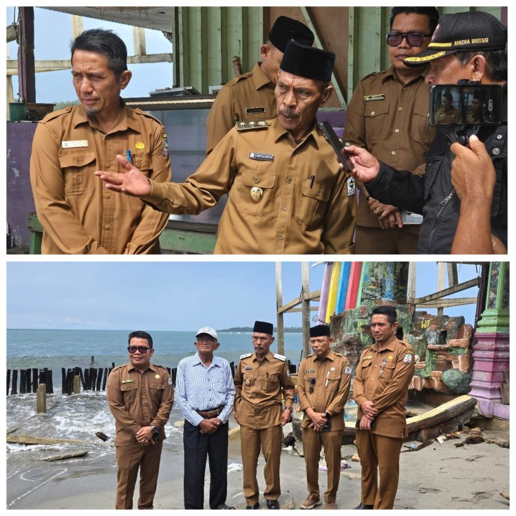 Wakil Bupati Aceh Singkil Tinjau Abrasi Pantai Pulo Sarok yang Kian Memprihatinkan