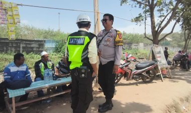Personel Polsek Ciwandan Ajak Security Tingkatkan Kewaspadaan Kamtibmas