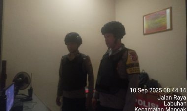 Rutin Patroli dan Sispam, Polsek Mancak Pastikan Kamtibmas Aman