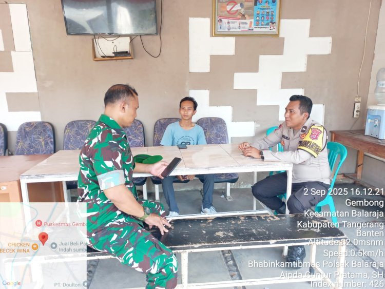 Sinergitas TNI - Polri Melaksanakan Sambang DDS & Mempererat Silaturahmi Kepada Masyarakat di Wilayah Hukum Polsek Balaraja Polresta Tangerang