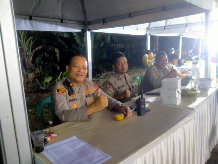 Polisi Mancak Sosialisasikan Layanan 110 di Tengah Peringatan Maulid Nabi