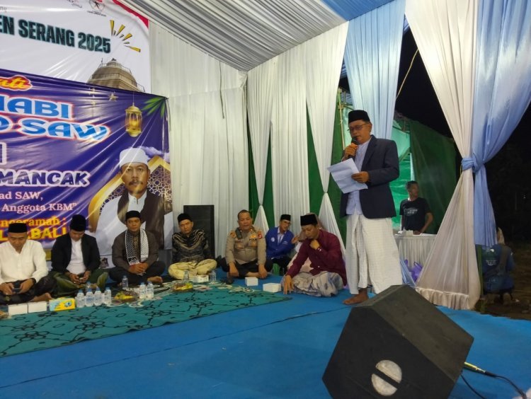 Maulid Nabi di Mancak, Polsek Ajak Warga Hidup Rukun dan Aman