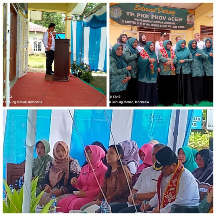 Bupati Aceh Singkil dan Ketua TP PKK Hadiri Acara Gamawar di Blok 15 Silulusan