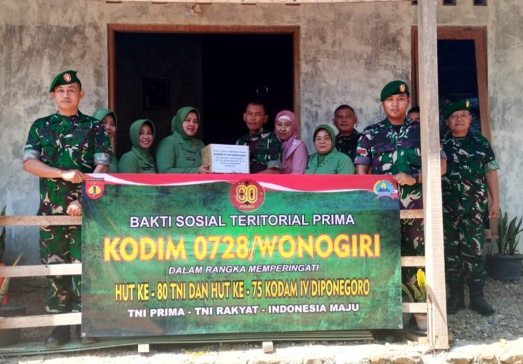 Jelang HUT Ke-80 TNI Dan HUT Ke-75 Kodam IV/Diponegoro, Kodim 0728/Wonogiri Gelar Bakti Sosial