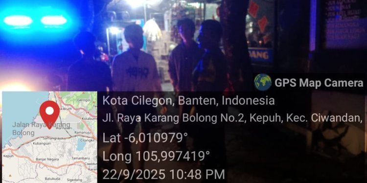Polsek Ciwandan Intensifkan Patroli Malam Tekan Ruang Gerak Pelaku Kejahatan