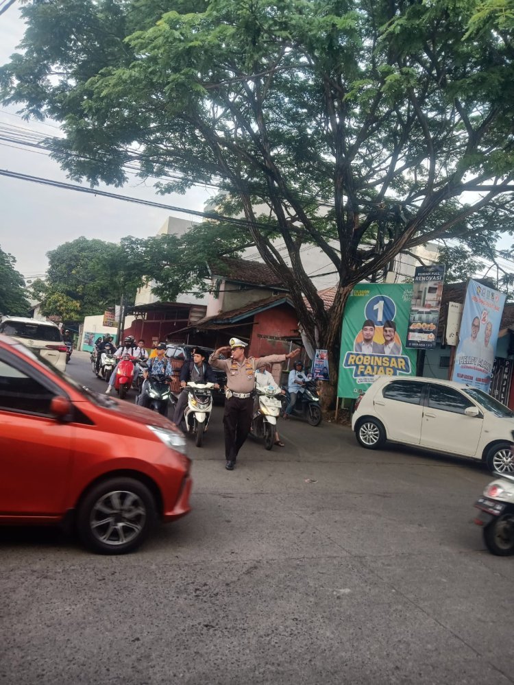 Upaya Cooling System, Polisi dan Dishub Kendalikan Lalu Lintas Cilegon