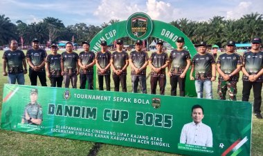 Bupati Aceh Singkil Buka Turnamen Sepak Bola Piala Dandim Cup Sambut HUT TNI ke-80