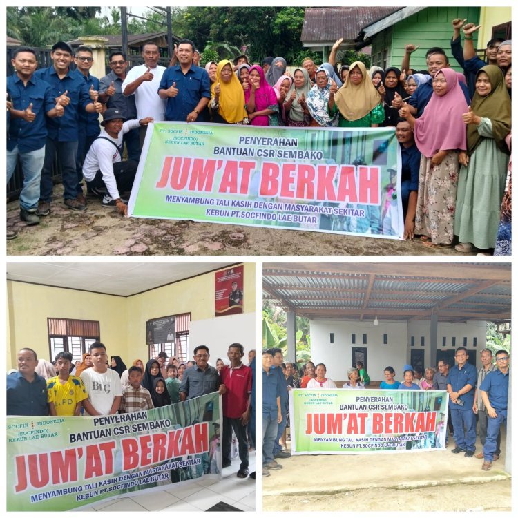 Program CSR PT Socfindo Kebun Lae Butar Salurkan 125 Paket Bantuan di Tiga Desa