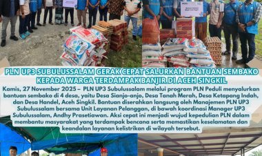 PLN Rimo, Singkil, dan UP3 Subulussalam Salurkan Bantuan untuk Korban Banjir