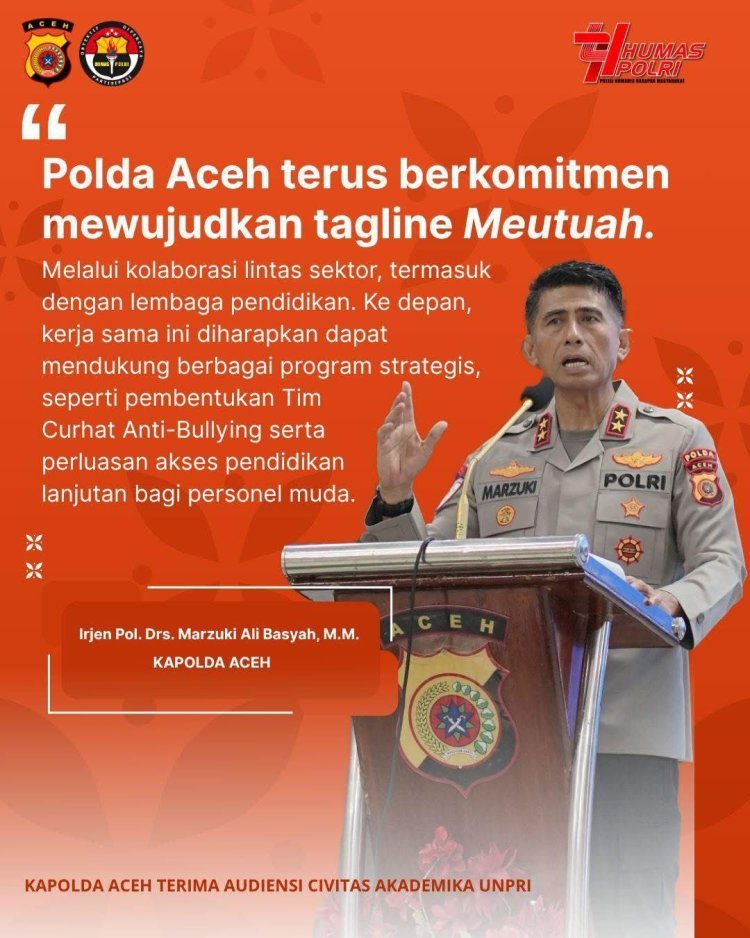 Kapolda Aceh Terima Audiensi Civitas Akademika Universitas Prima Indonesia (UNPRI) Medan, Bahas Sinergi Dunia Pendidikan dan Kepolisian