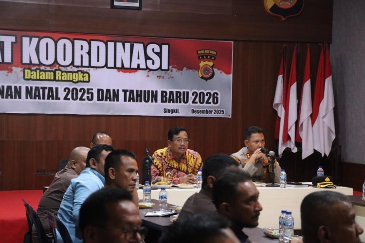 Polres Aceh Singkil Gelar Rapat Koordinasi Lintas Sektor Operasi Lilin 2025 Jelang Natal dan Tahun Baru 2026