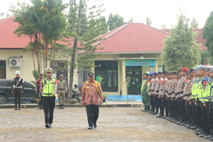 Polres Aceh Singkil Gelar Apel Operasi Lilin 2025 Jelang Natal dan Tahun Baru 2026