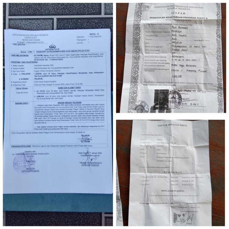 Diduga Gunakan Ijazah Ganda, Warga Desa Pertampakan Minta Bupati Aceh Singkil Tinjau Pelantikan Kades Terpilih