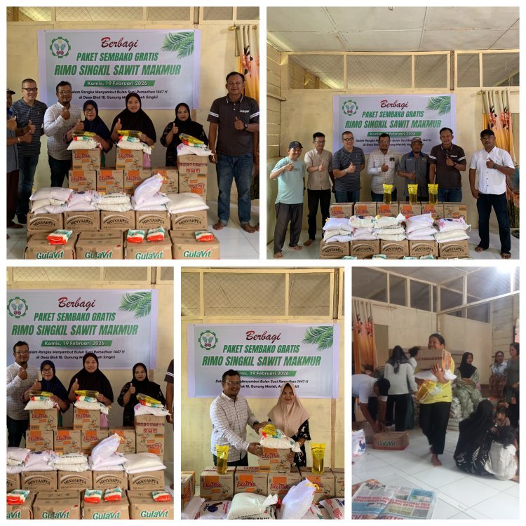 Koperasi Rimo Singkil Sawit Makmur, Berbagi Paket Sembako Jelang Ramadan 1447 H, Warga Blok 18 Sampaikan Terima Kasih