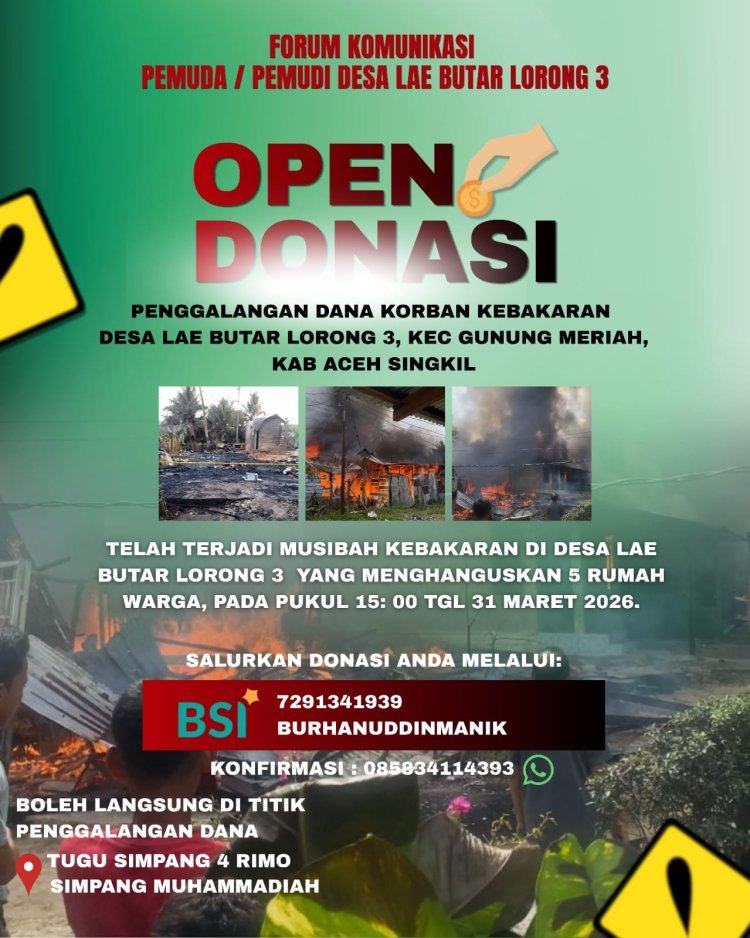 Peduli Sesama, Pemuda Desa Lae Butar Galang Donasi untuk Korban Kebakaran