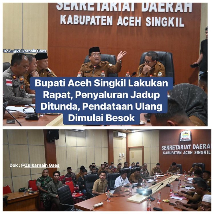 Penyaluran Jadup Ditunda, Pemkab Aceh Singkil Mulai Pendataan Ulang Korban Bencana