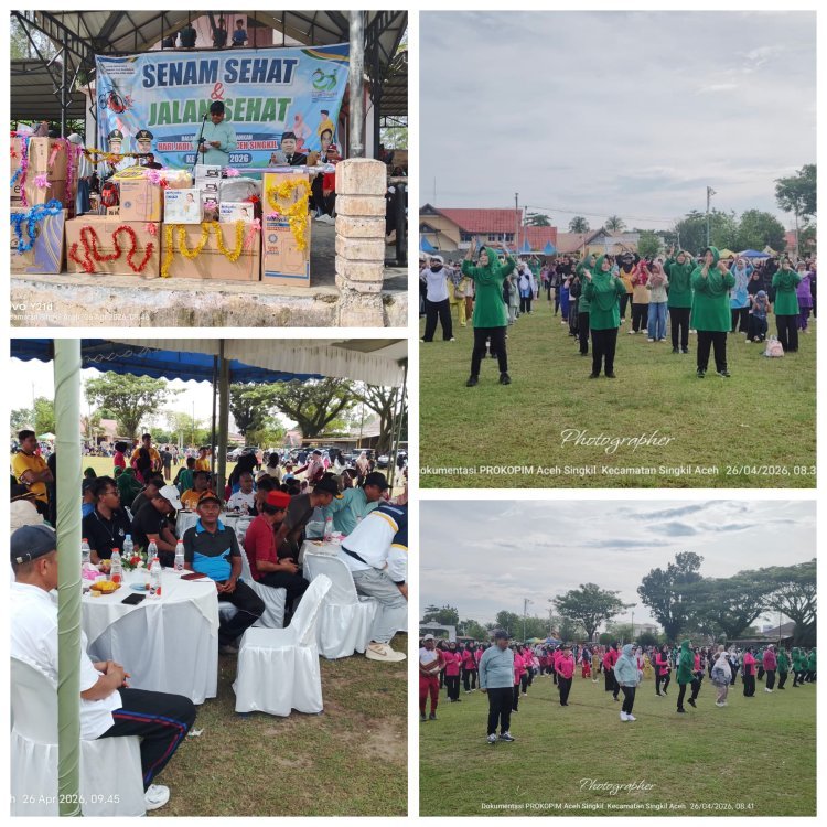 Ribuan Warga Meriahkan Senam Bersama dan Jalan Santai HUT ke-27 Aceh Singkil