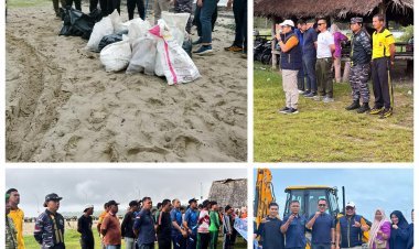 Gerakan Indonesia Asri, ASN dan Masyarakat Gotong Royong Bersihkan Pantai Pulo Sarok