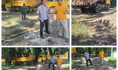 PT Socfindo Kebun Lae Butar Bantu Perbaikan Akses Jalan Menuju SMP Negeri 4 Gunung Meriah