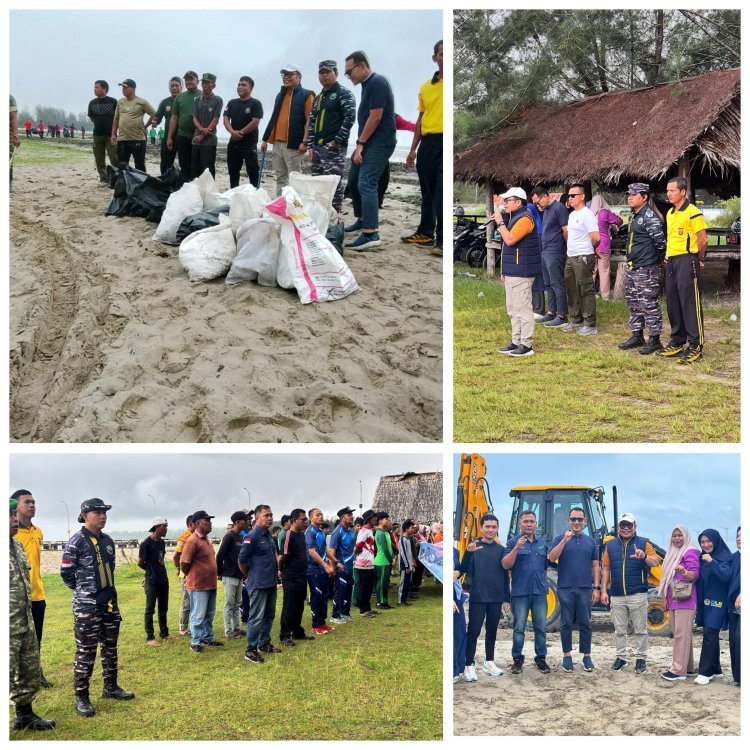 Gerakan Indonesia Asri, ASN dan Masyarakat Gotong Royong Bersihkan Pantai Pulo Sarok