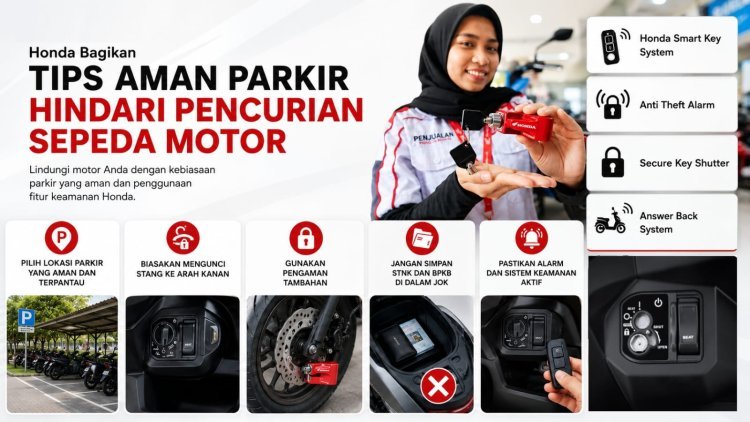 Waspada Curanmor, Honda Imbau Pengguna Sepeda Motor Terapkan Parkir Aman