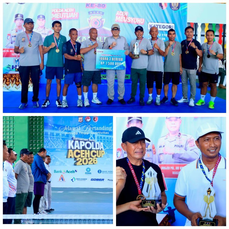 Tim Kodam Iskandar Muda Juarai Turnamen Tenis Kapolda Aceh Cup 2026