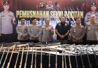 Negara Hadir Berantas Senpi Ilegal, Polda Sumsel Musnahkan Ratusan Senjata Api Hasil Ops Senpi Musi 2026