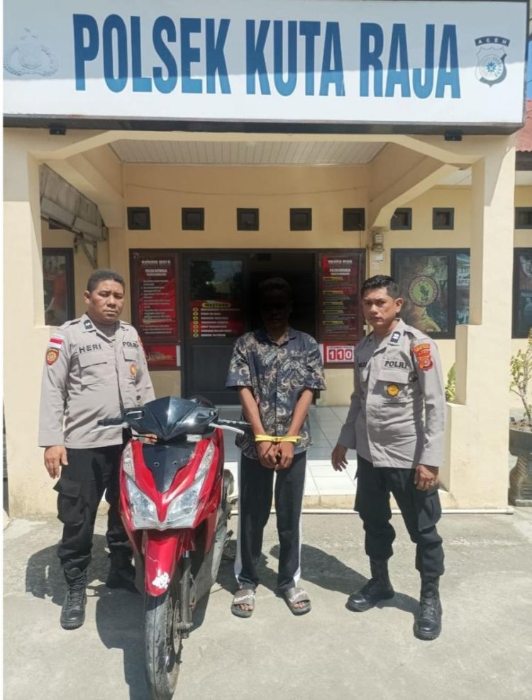 Polsek Kuta Raja Amankan Terduga Pelaku Curanmor, Diduga Kerap Menginap di Rumah Korban