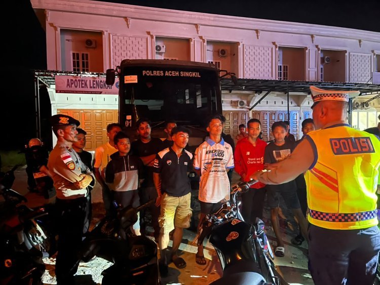 Polres Aceh Singkil Gelar KRYD, Patroli dan Pemeriksaan Kendaraan Cegah Gangguan Kamtibmas