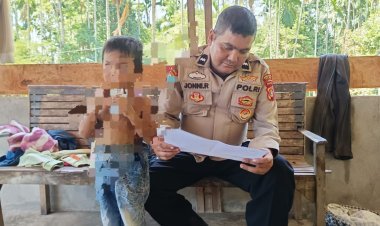 Mendengar Kisah Pilu Lima Anak yang Ditinggalkan Orang Tuanya, Polisi Pidie Jaya Ulurkan Bantuan
